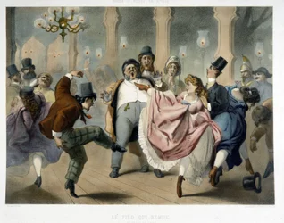 Bal de Paris : Le quadrille, le pied en mouvement au Prado, vers 1860