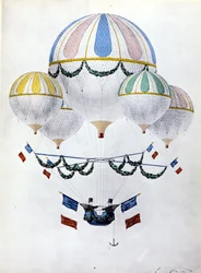Flottille de ballons par Eugène Godard (1827 - 1890)