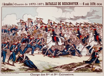 Bataille de Wörth, le 6 août 1870 au début de la guerre franco-prussienne (Gravure)