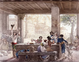 Bistro à Rome vers 1820