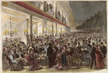 Café sur les Grands Boulevards par une soirée d