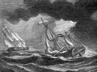 Le navire du capitaine Cook épargné, grâce à son paratonnerre, près d