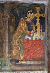 Charles IV place un fragment de la Sainte Croix dans un reliquaire