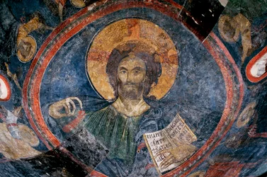 Christ Pantocrator - Anonyme - 13ème siècle - Fresque - Église de Boyana, Sofia, Bulgarie