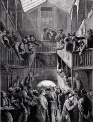 Constantinople : la bourse dans le faubourg de Galata en 1878