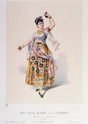 Costume de Marie Galli dans Carmen, opéra de Georges Bizet