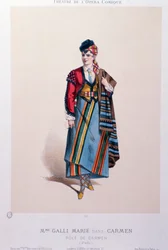 Costume de la chanteuse Célestine Galli-Marie dans Carmen, opéra de Georges Bizet
