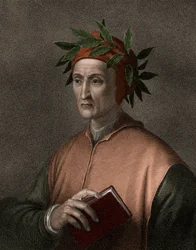 Dante Alighieri 1265-1321 - gravure - 19ème siècle