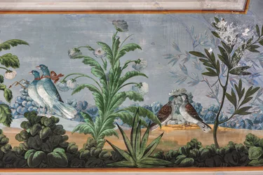 Pigeons et fleurs (détail)