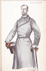 Gravure de Paul Déroulède (1846-1914), écrivain et homme politique français fondateur du Boulangisme, qui a fondé la Ligue des Patriotes
