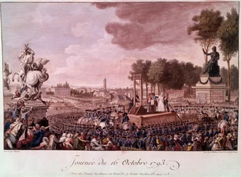 Exécution de Marie-Antoinette: la reine Marie-Antoinette sur l