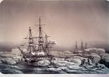 Expéditions en Antarctique (pôle sud) : le navire « Astrolabe » (nouveau nom du « Shell ») de Jules Dumont d