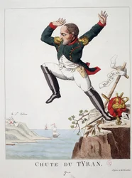 Chute du tyran : Napoléon sautant du Mont Saint-Jean (La Bataille de Waterloo) à l