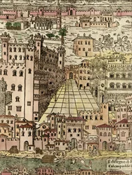 Ferrare : vue de la ville (détail d