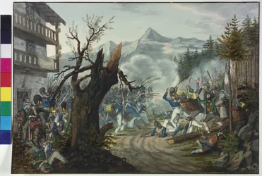 Combat entre soldats bavarois et paysans tyroliens