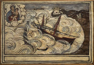 Ancien ex-voto marin, offrande populaire en gage de dévotion et de gratitude du marin survivant aux dangers de la mer provenant de l
