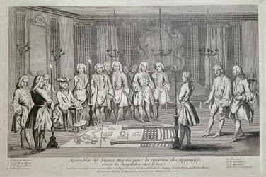 Franc-maçonnerie. Assemblée maçonnique pour l