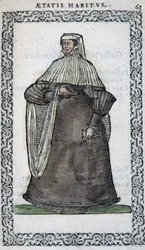Femme française en tenue de deuil - dans « Habits et effigies » par Jean Sulperius