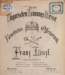 Frontispice de la partition de la Messe du couronnement hongrois de Liszt (XIXe siècle)