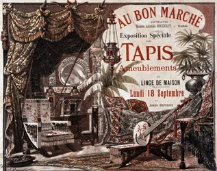 Meubles et tapis de meubles - publicité du magasin "Le bon marché", fin 19ème siècle