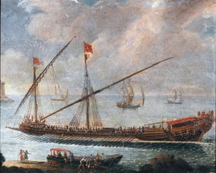 Galère quittant le port de Gênes