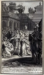 Hector, venu à Troie alors que les Grecs et les Troyens étaient en pleine bataille, fut affligé par la douleur d