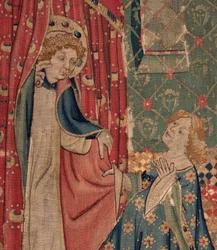 Histoire de Saint Piat et Saint Éleuthère, Scène 11 : Les tentations de Saint Éleuthère (détail)