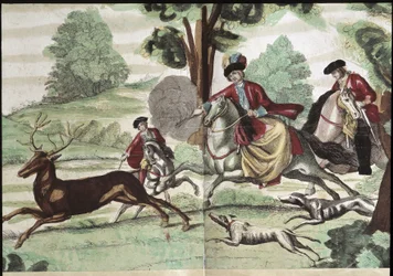 Scène de chasse - gravure