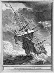 Illustration de la fable « Jupiter et le passager » de Jean de La Fontaine
