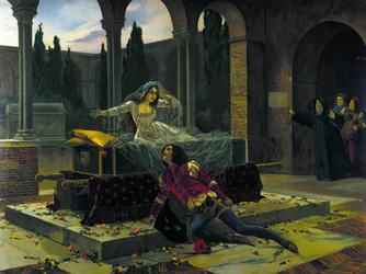 Illustration de la dernière scène du ballet "Roméo et Juliette" par Piotr Ilitch Tchaïkovski
