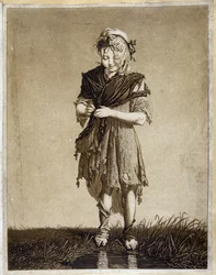 Jeune fille irlandaise - gravure