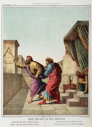 Isaïe devant le roi Ézéchias dans "Histoire Sainte", éd. Hachette