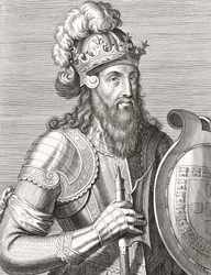 Roi Alphonse III du Portugal. Portrait.