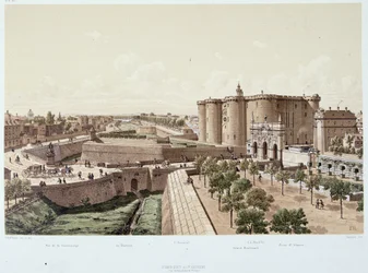 La Bastille en 1740 (la prison) - dans "Paris à travers les âges", fin 19e siècle