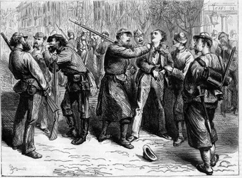 La Commune de Paris en 1871. Arrestation d