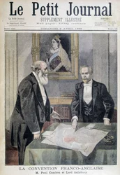 La convention franco-anglaise : M. Paul Cambon et Lord Salisbury - dans « Le Petit Journal » du 09/04/1899
