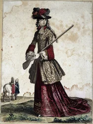 Dame à la chasse - gravure