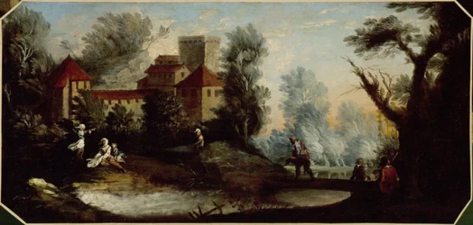 Paysage avec château fortifié. Entre 1701 et 1800