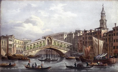 Le pont du Rialto - dans « Album des principales vues de Venise », ill. par Marco Moro, ed. Gio Brizeghel, v.1840