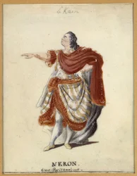 Lekain (Henri Louis Cain (Henri-Louis Le Kain) (1729-1778) en Néron dans "Britannicus" de Racine