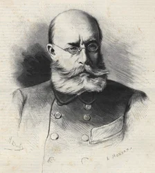 Louis Léon César Faidherbe (1818 - 1889) général et colonisateur français, gravure du XIXe siècle. Collection Bianchetti