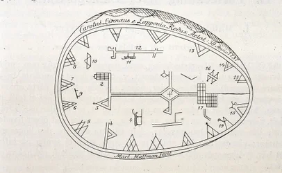 Tambour magique des chamans en Laponie, illustration d