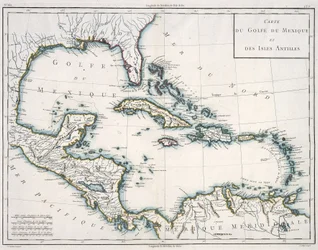 Carte du golfe du Mexique et des Caraïbes