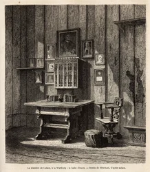 La chambre de Martin Luther (1483-1546) à Wartburg où il s