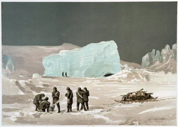 Hommes et traîneau sur la glace - dans « Les rives de la mer polaire, récit d