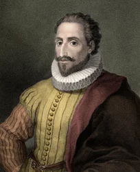 Miguel de Cervantes Saavedra 1547-1616 - gravure - XIXe siècle