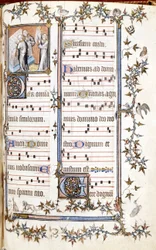 Missel de Saint Denis, vers 1350. Miniature représentant Clotaire et Dagobert