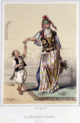 Femme maure accompagnée d