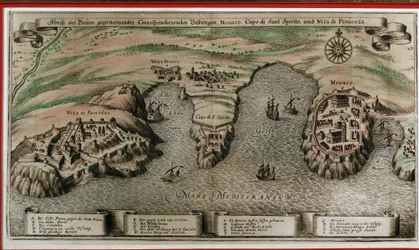 Nice, Villefranche et Monaco au XVIIe siècle (découpe géographique)