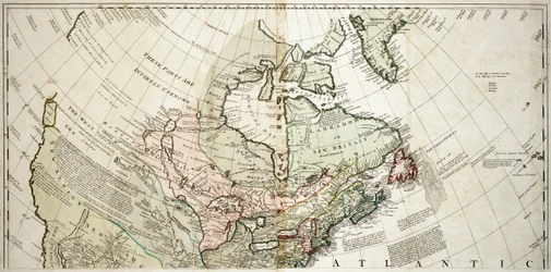 Amérique du Nord, vers 1765 (gravure en couleur)